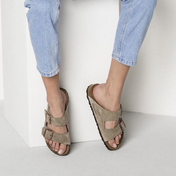 arizona suede leather taupe birkenstock